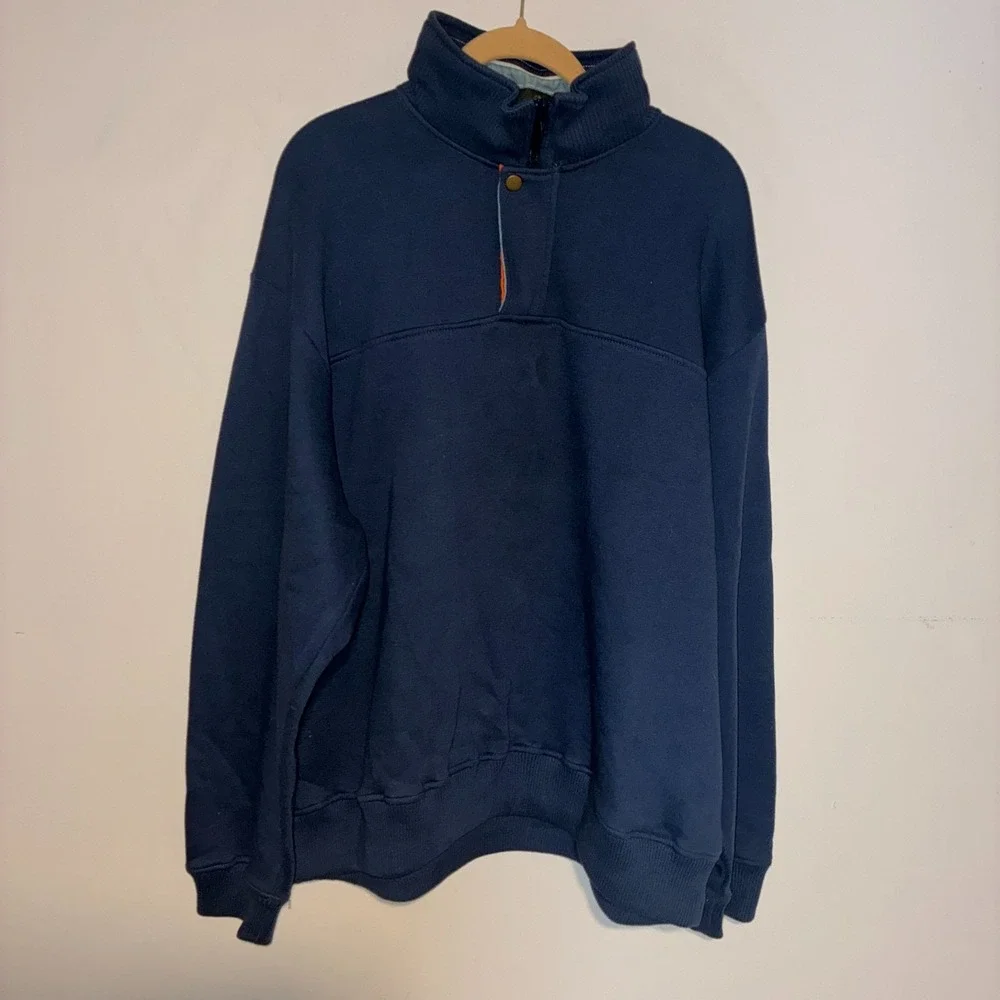 Orvis Signature Collection Quarter Zip Pullover Mens XL Navy Fly Fishing Trim